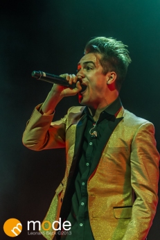 Vocalist BRENDON URIE of Panic! at the Disco performs at the Palace of Auburn Hills Michigan on Sept 14th 2013