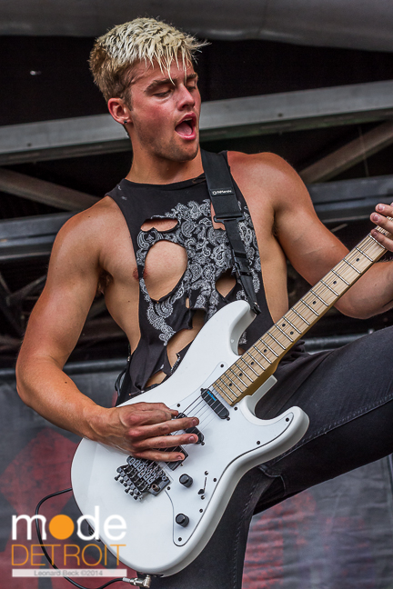 Crown The Empire performing at Vans Warped Tour in Auburn Hills Michigan at The Palace of Auburn Hills on July 18th 2014