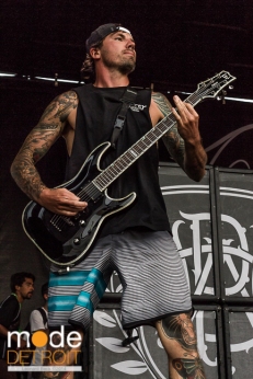 Parkway Drive performing at Vans Warped Tour in Auburn Hills Michigan at The Palace of Auburn Hills on July 18th 2014