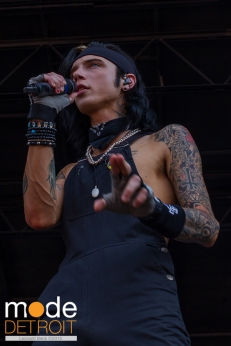 Black Veil Brides performing at 21st Vans Warped Tour on the Shark stage in Auburn Hills Michigan at The Palace of Auburn Hills on July 24th 2015